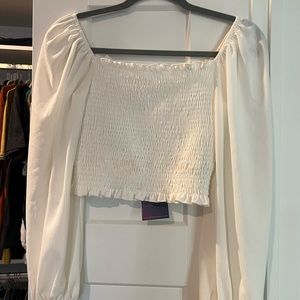 Show Me Your Mumu cropped white shirt